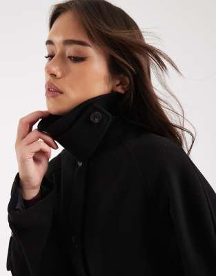Asos Design Longline Car Coat In Black