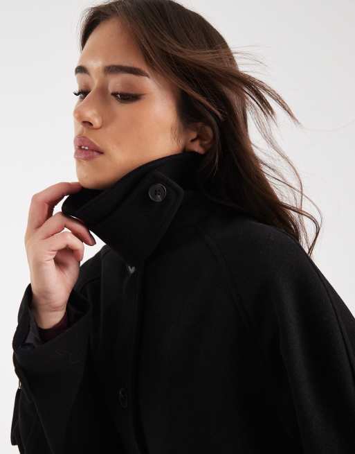 ASOS DESIGN longline car coat in black