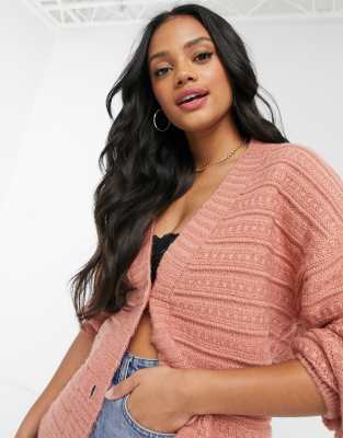pink longline cardigan