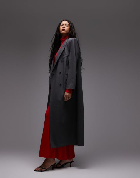ASOS DESIGN longline duster blazer in grey - view 1