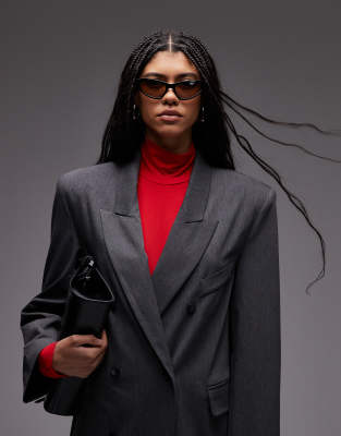 Asos Design Longline Duster Coat In Gray