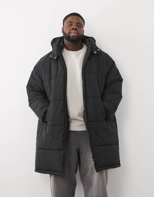 ASOS DESIGN - Longline-dynejakke i sort, 2 af 5