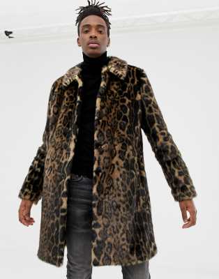 asos leopard print coat