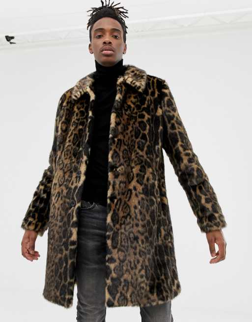 Asos leopard print on sale coat