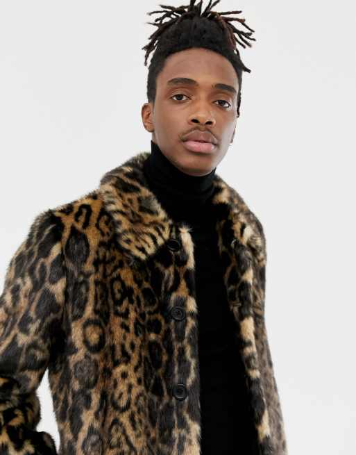 Asos pink leopard clearance coat