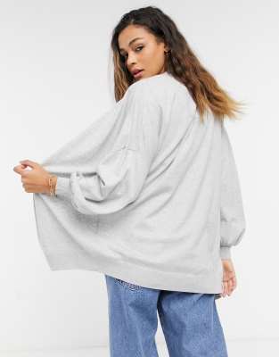 grey fine knit cardigan