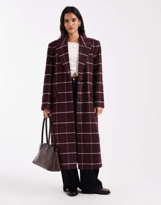 Asos Design Longline Formal Coat In Brown