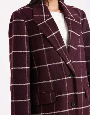 Asos Design Longline Formal Coat In Brown
