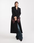 [ASOS DESIGN] ASOS DESIGN longline formal coat with nipped waist in navy 14 Navy