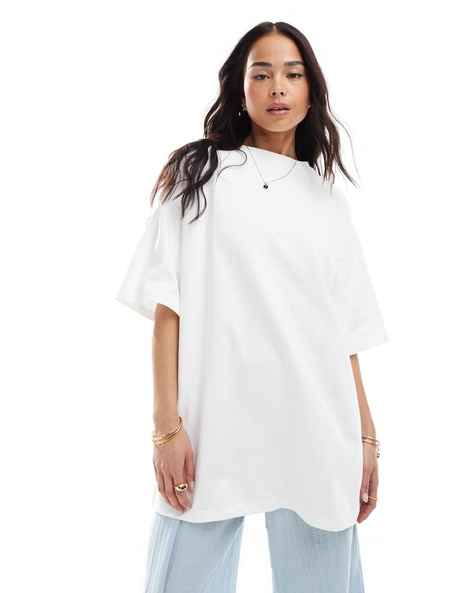 Дизайнерская футболка ASOS DESIGN longline heavyweight oversize белого цвета