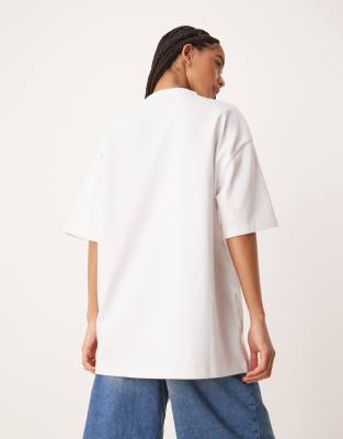 Asos Design Longline Heavyweight Oversized T-shirt In White