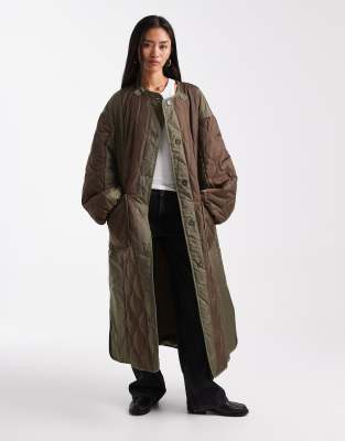 Asos Design Longline Hybrid Jacket In Green