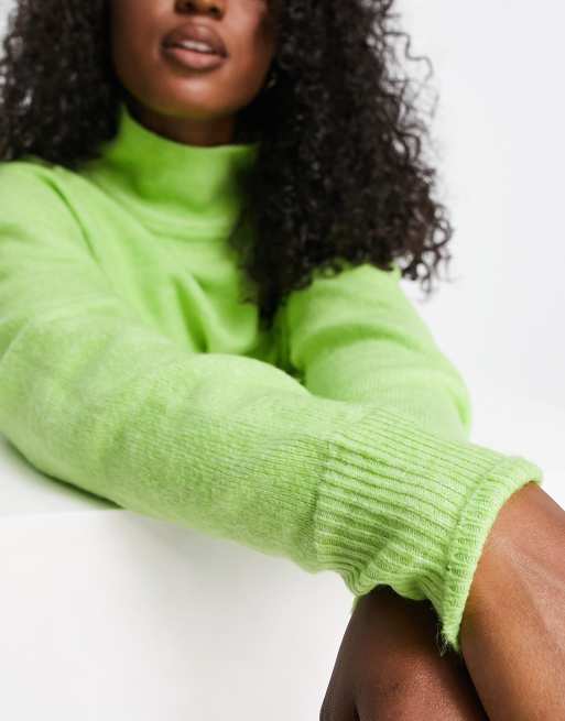 Lime green discount roll neck jumper