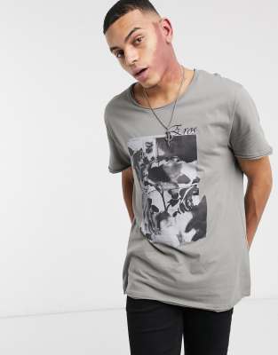 longline printed t shirt