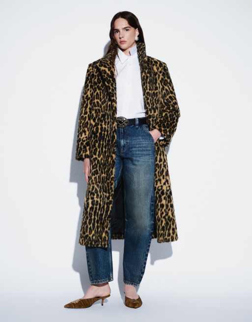 ASOS DESIGN Longline-Mantel aus Kunstpelz mit Leopardenmuster, 5 von 5