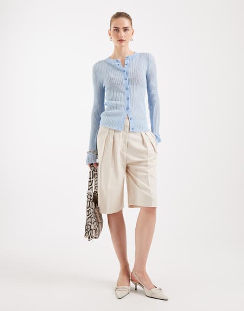 ASOS DESIGN longline mensy short in natural - view 1