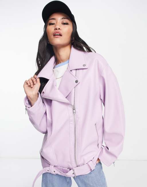 Lilac on sale biker jacket