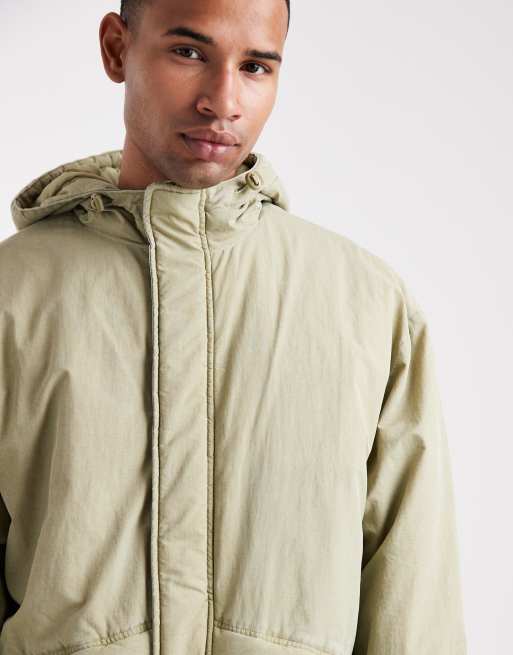 ASOS DESIGN longline parka jacket in green, 5 of 5