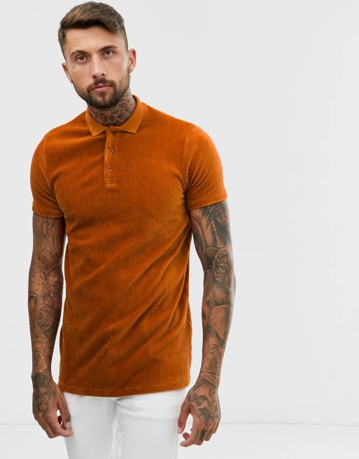 mens velour polo shirts