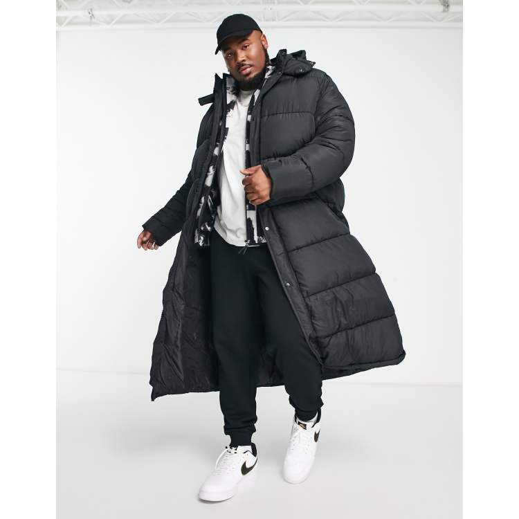 ASOS DESIGN longline puffer vest in black