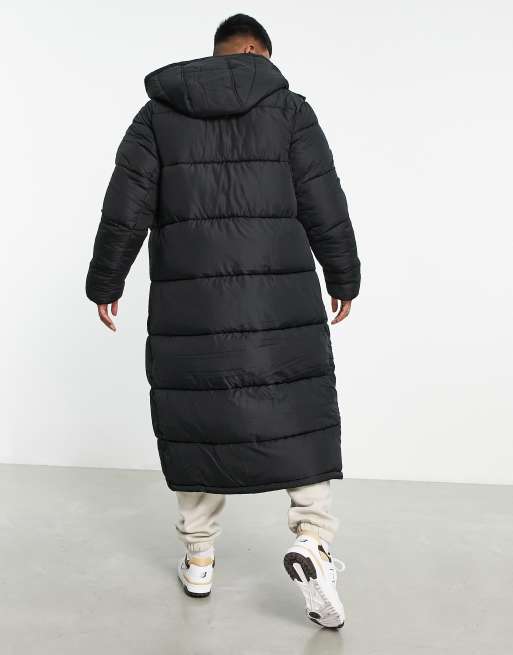 ASOS DESIGN longline puffer coat in black