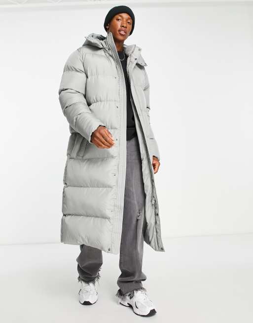 Longline grey sale puffer coat