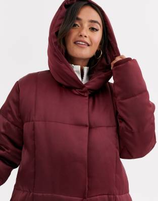 asos design longline puffer jacket