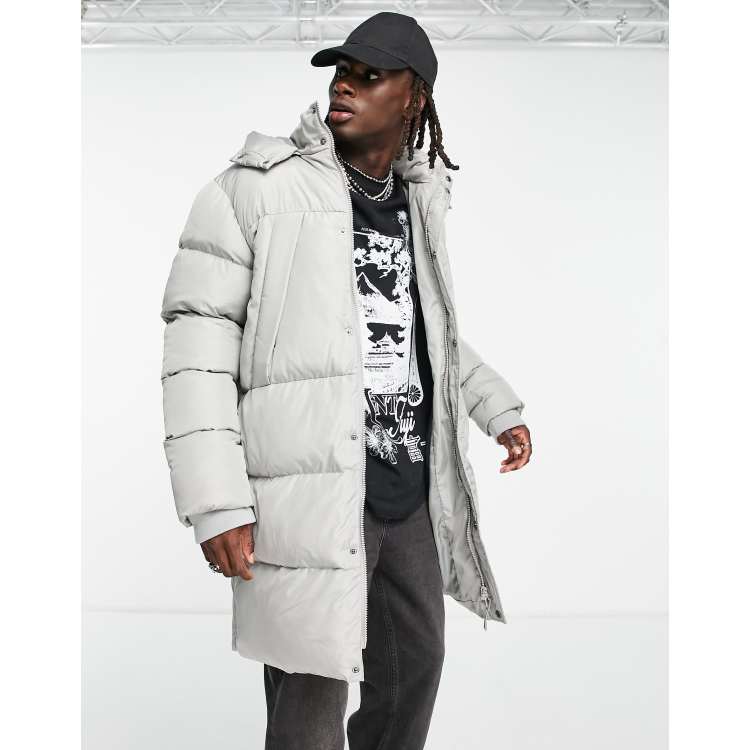 Long puffer jacket clearance asos