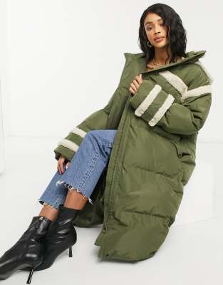 asos design longline puffer jacket