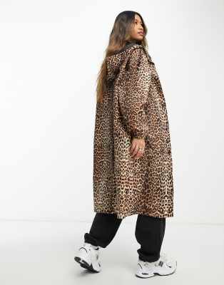 Animal print 2025 raincoat with hood