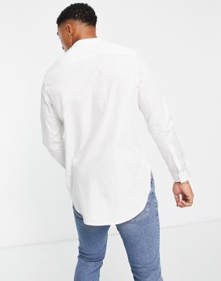 Longline grandad collar shirt best sale