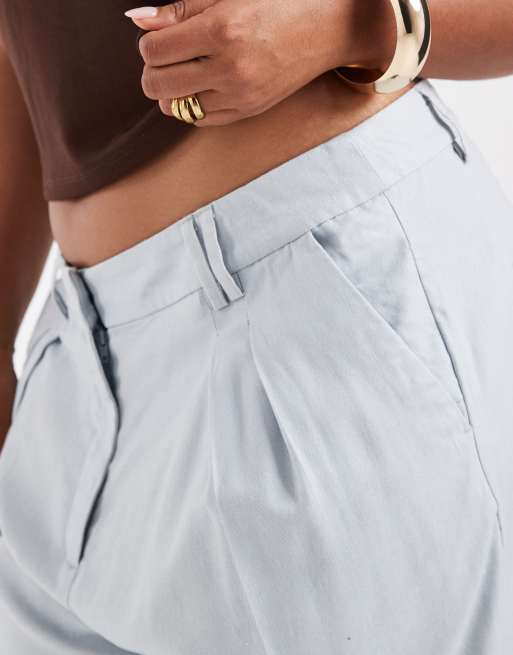 ASOS DESIGN – Longline-Shorts in sanftem Blau mit maskulinem Schnitt, 4 von 5
