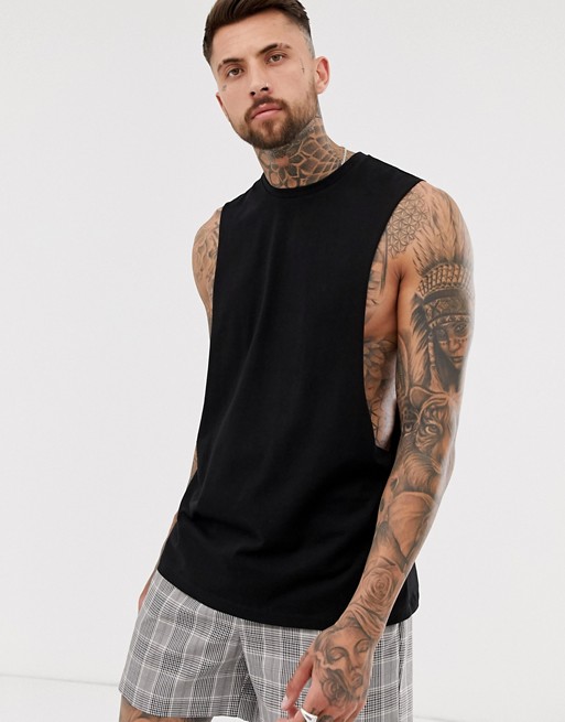 ASOS DESIGN longline sleeveless t-shirt with extreme dropped armhole in ...