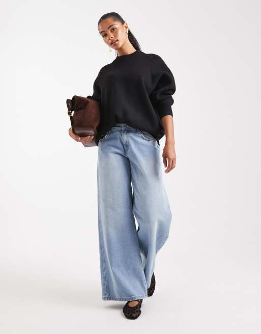 ASOS DESIGN longline structured jumper in black, 2 of 4