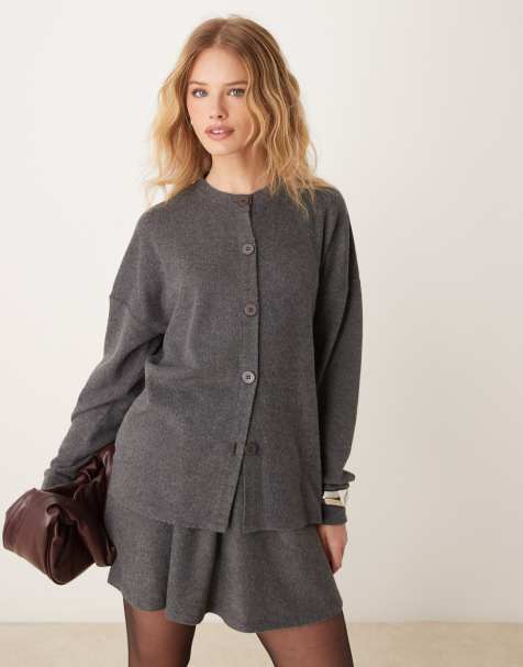 ASOS DESIGN longline supersoft cardigan co ord in grey marl - view 1
