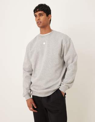 Asos Design Longline Sweatshirt In Gray