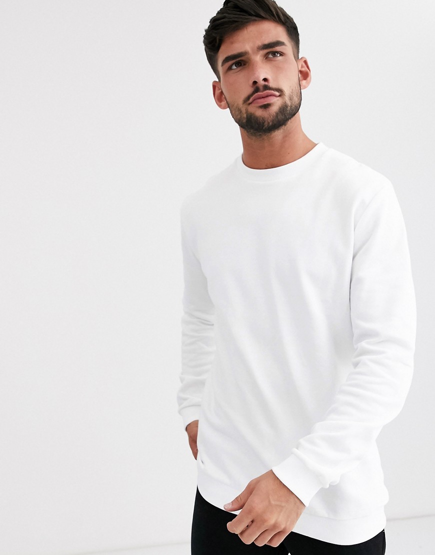 ASOS DESIGN longline sweatshirt in white