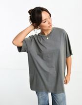 ASOS DESIGN oversized burnout T-shirt with lost vibrations graphic in green