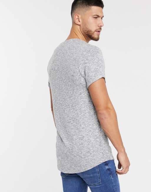 ASOS DESIGN longline t-shirt with crew neck in white