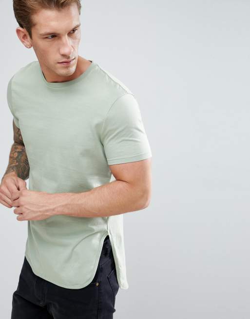 ASOS DESIGN longline t shirt with curved hem