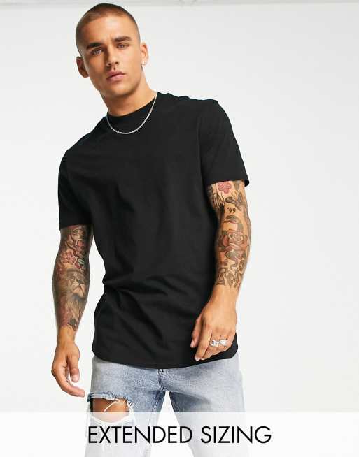 ASOS DESIGN longline t-shirt with crew neck in white