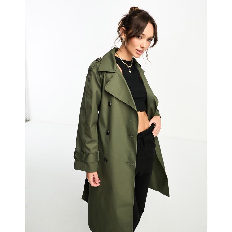 Asos green 2025 trench coat