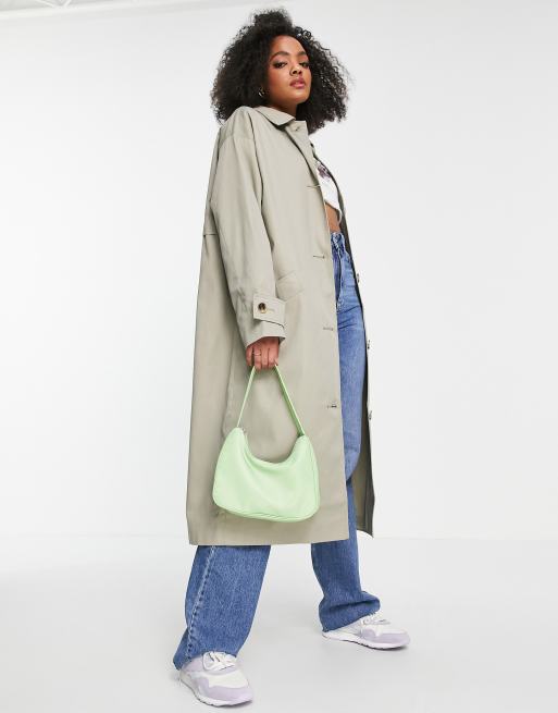 ASOS DESIGN longline trench coat in khaki ASOS
