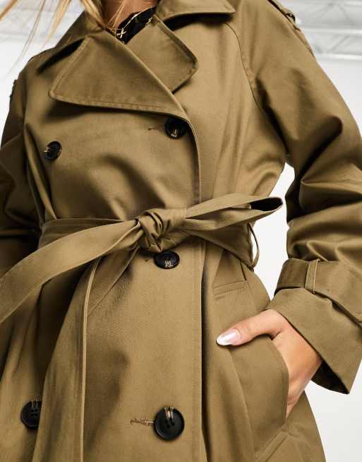 ASOS DESIGN longline trench coat in olive, 2 of 4