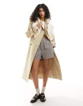 ASOS EDITION trench coat with tie in ecru