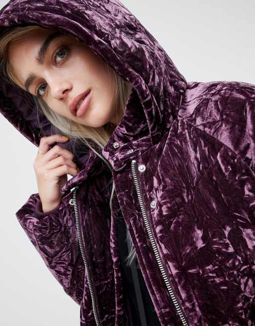 Velvet padded cheap jacket womens