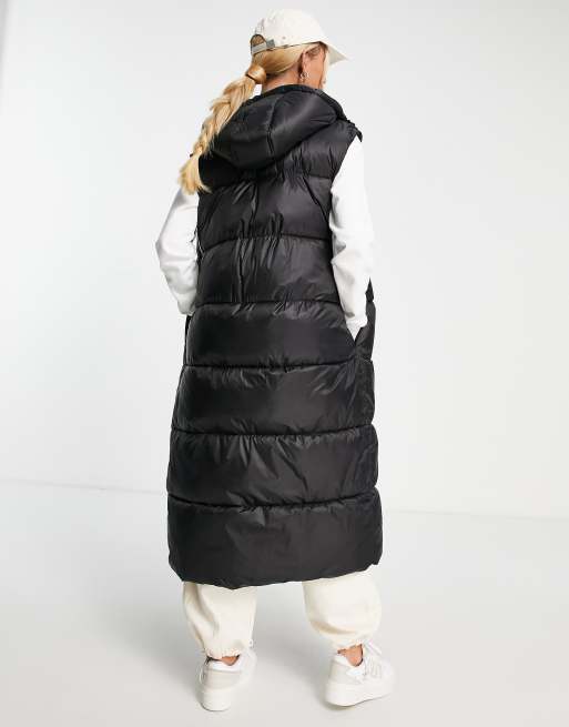 ASOS DESIGN longline puffer vest in black