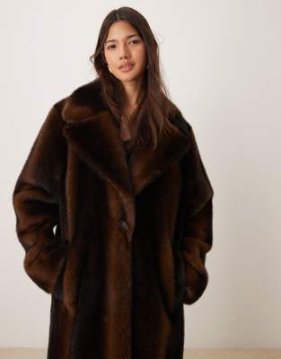 【YILON MADE】Waistmark eco fur coat ブラウン yilon waistmark eco fur coat