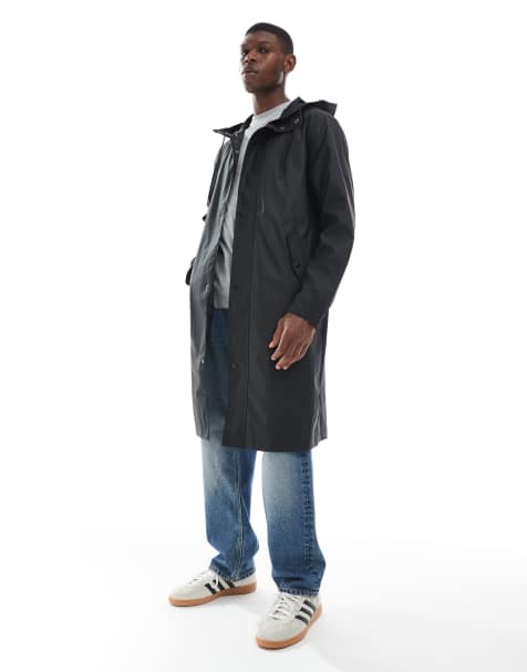 ASOS DESIGN longline windbreaker in black - view 1
