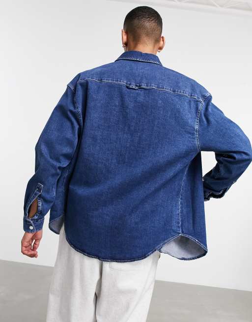 ASOS DESIGN - Looney Tunes - Camicia oversize in denim stile anni '90 con ricamo con Titti, 2 di 4
